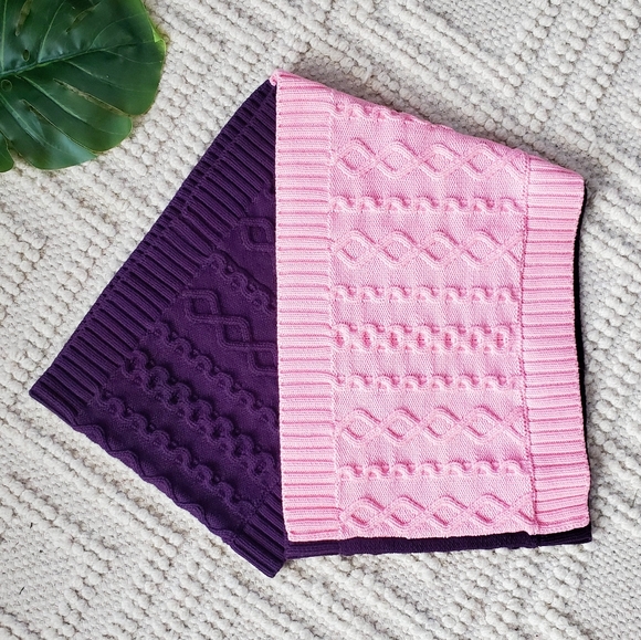 Ivivva Other - Ivivva by Lululemon Warm & Wonderful Cable Knit Cotton Scarf Purple Pink